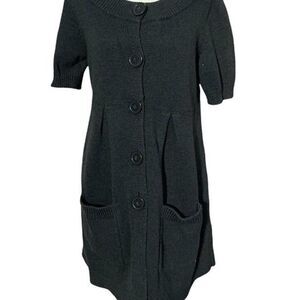 Ann Taylor Petites • Dark Gray Sweater Dress• Button Down • Sz LP